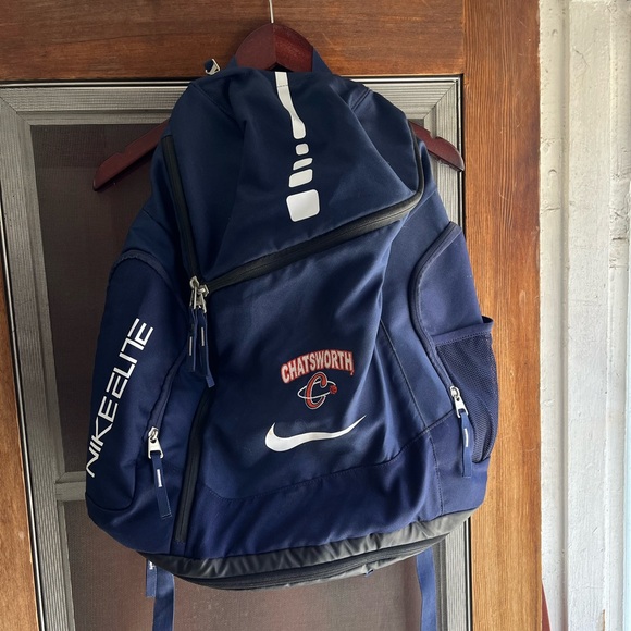 Nike Elite Chatsworth Logo Blue Backpack - One Size - Picture 1 of 5